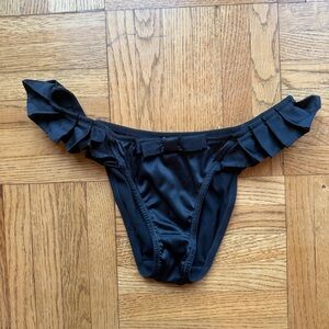 Black Satin Ruffled Panties